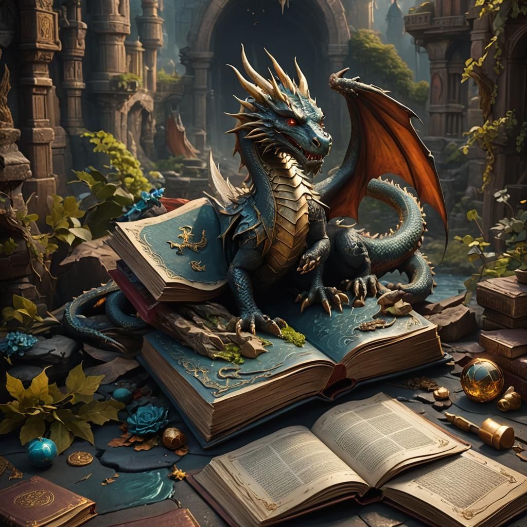 Detailed Dragon Matte Painting in Deep Color