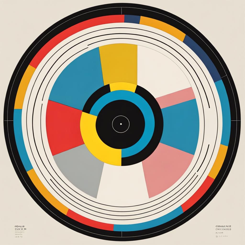 Minimalist Album Cover in Bauhaus Pop Art Style