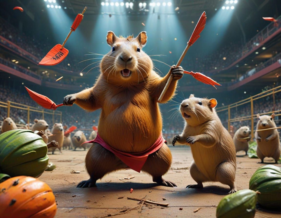 Capybara and Wombat Engage in a Ridiculous Cartoon Battle