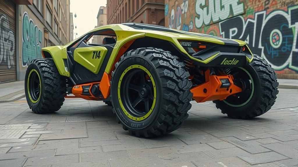 Cyberpunk Future Buggy in Graffiti Street
