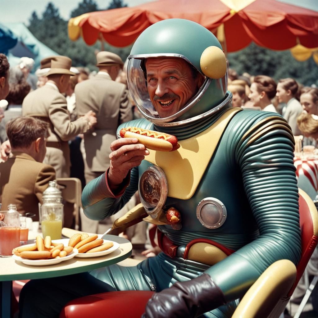 Vintage Space Traveler at Alien Fair, Flash Gordon Style