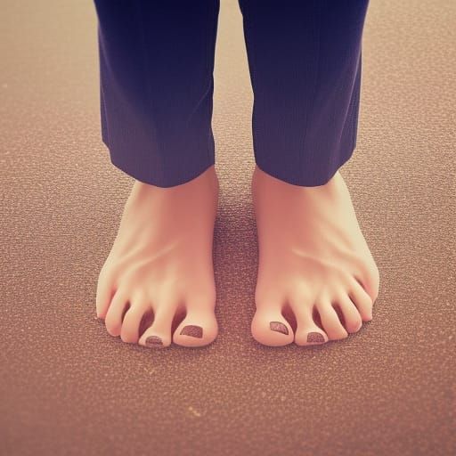 Pixelated Feet in 8-bit Style