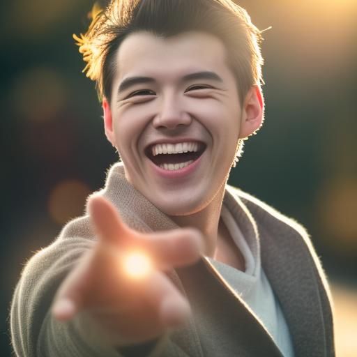 Man Pointing and Laughing: Professional Photography