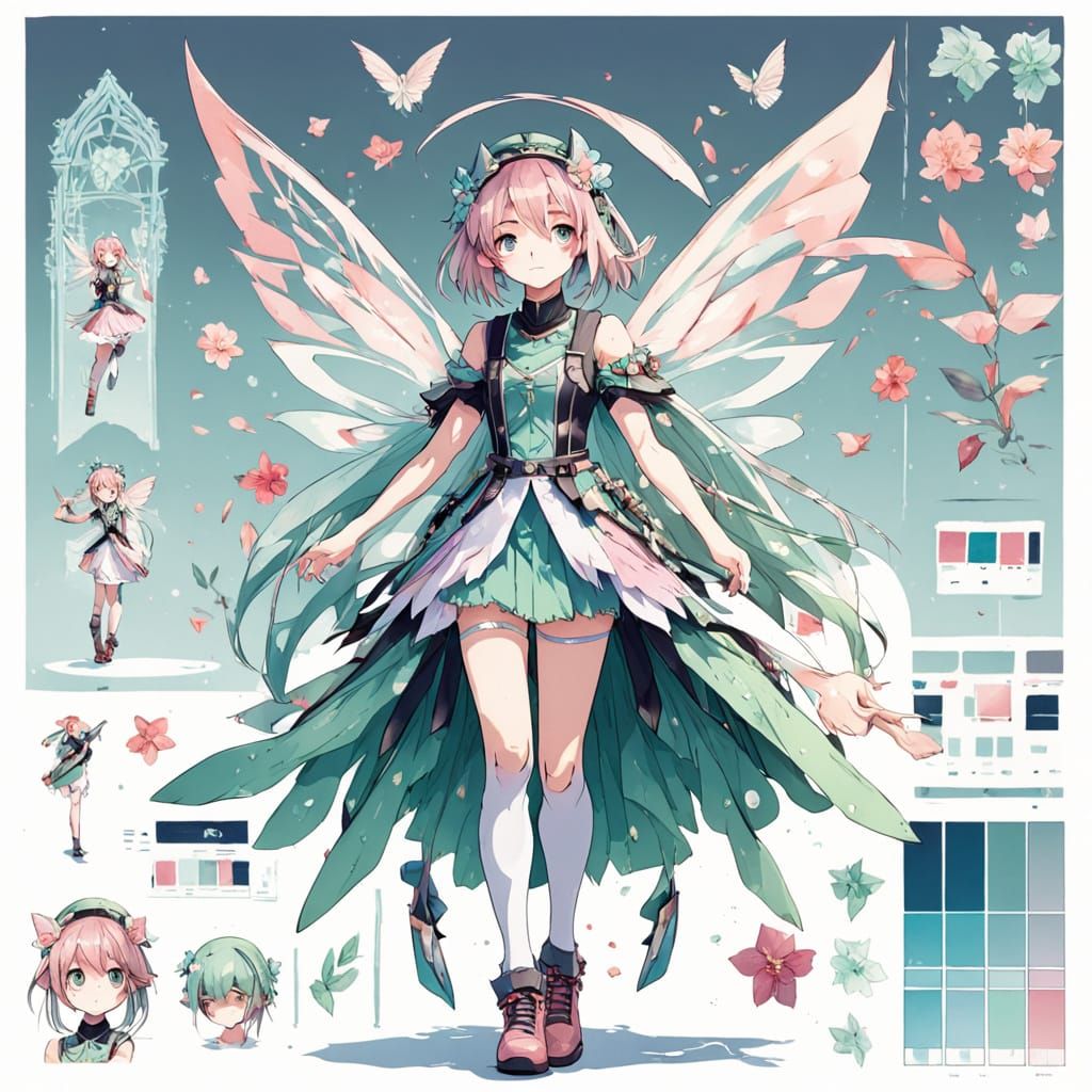 Cute Anime Fairy Character in Pastel Colors