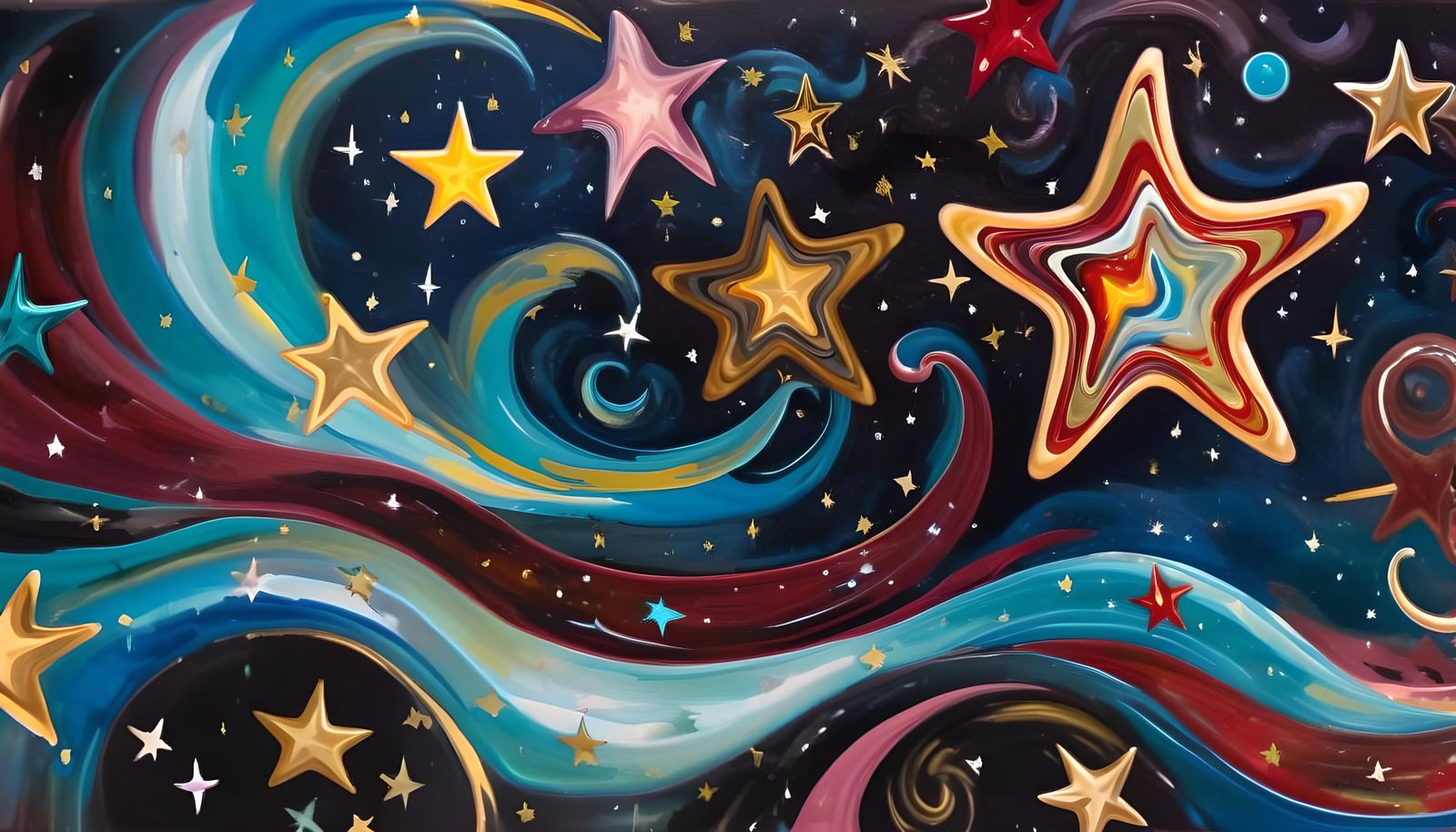 Electromagnetic Coils Surround Newborn Stars in Impasto Styl...