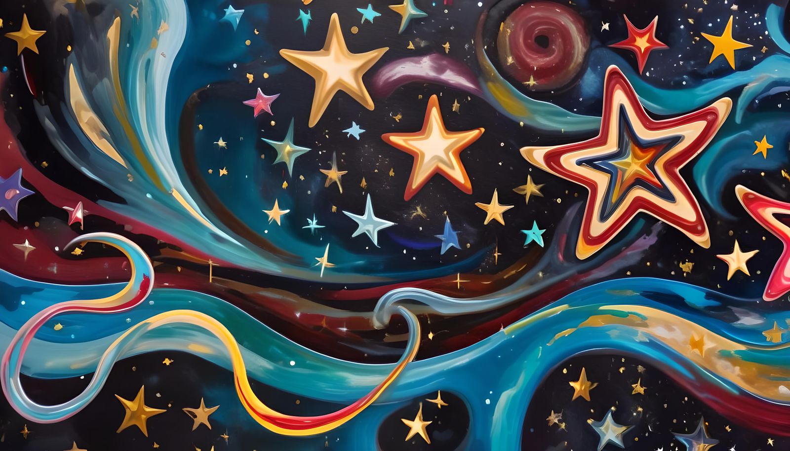 Electromagnetic Star Formation in Impasto Painting Style