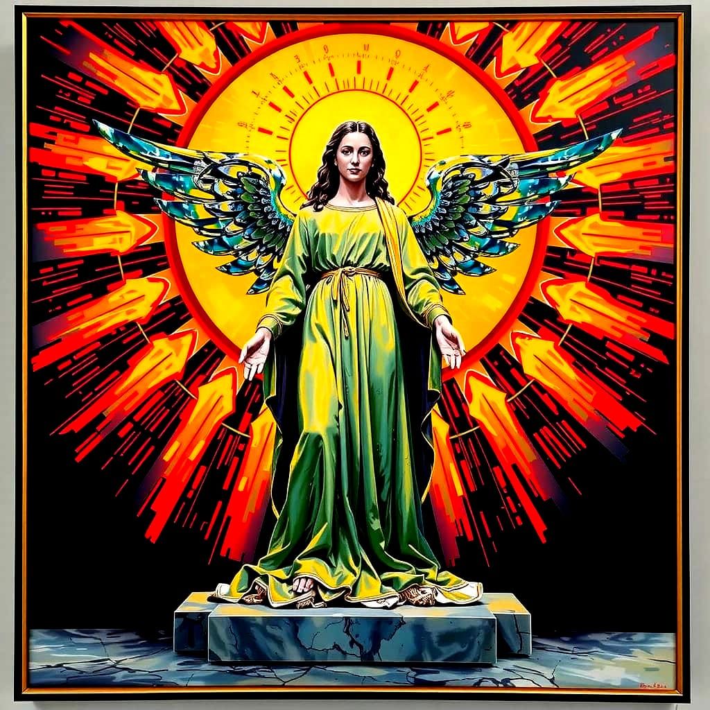 Hyperrealistic Sculpture with Intense Dynamic Lighting