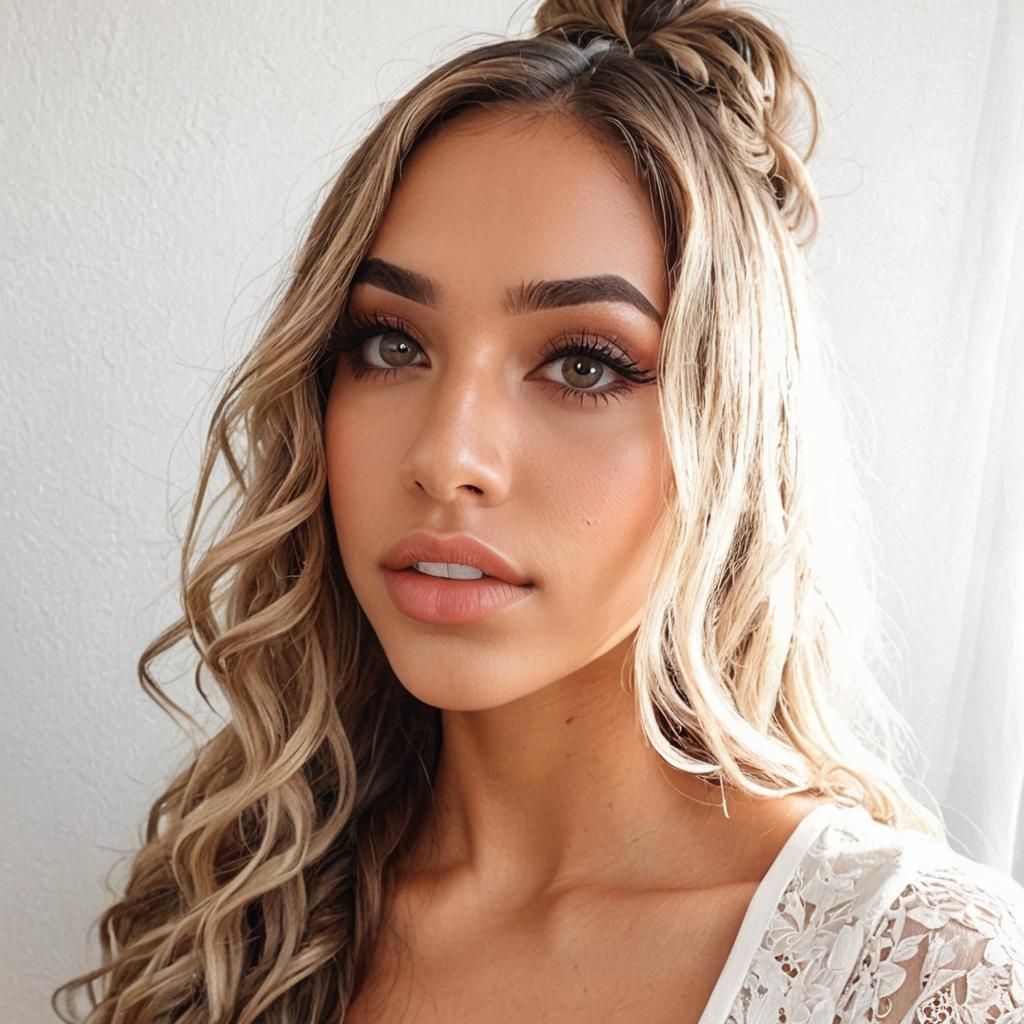 Hyperrealistic Portrait of an Instagram Baddie in Pink