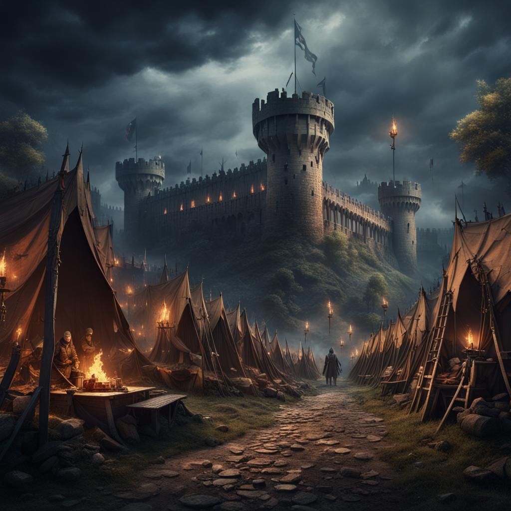 Dark Fantasy Medieval Military Camp in France