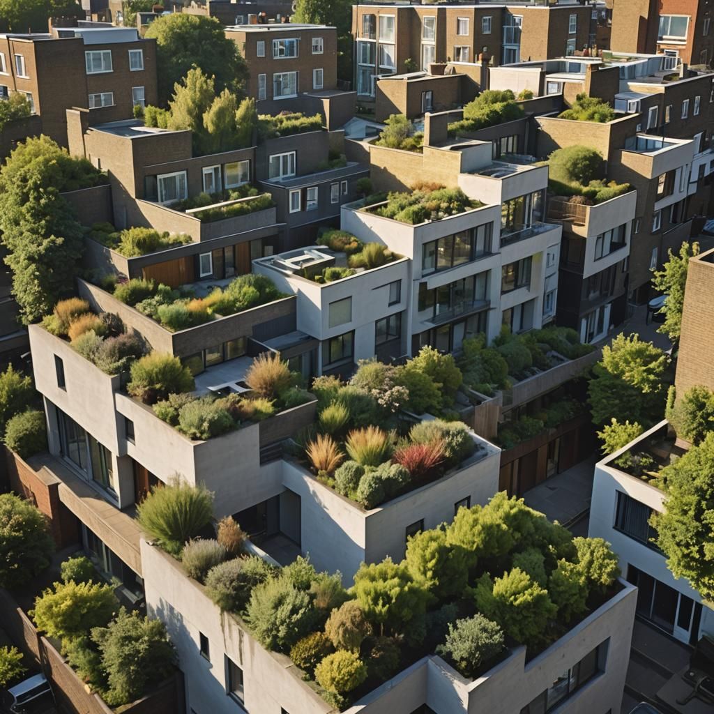 Camden Architecture: Three-Story Houses in Evening Light