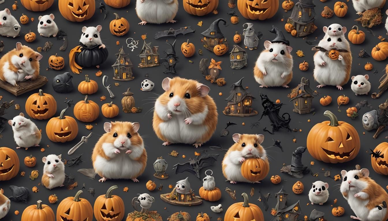 Halloween Hamster: Detailed Matte Painting