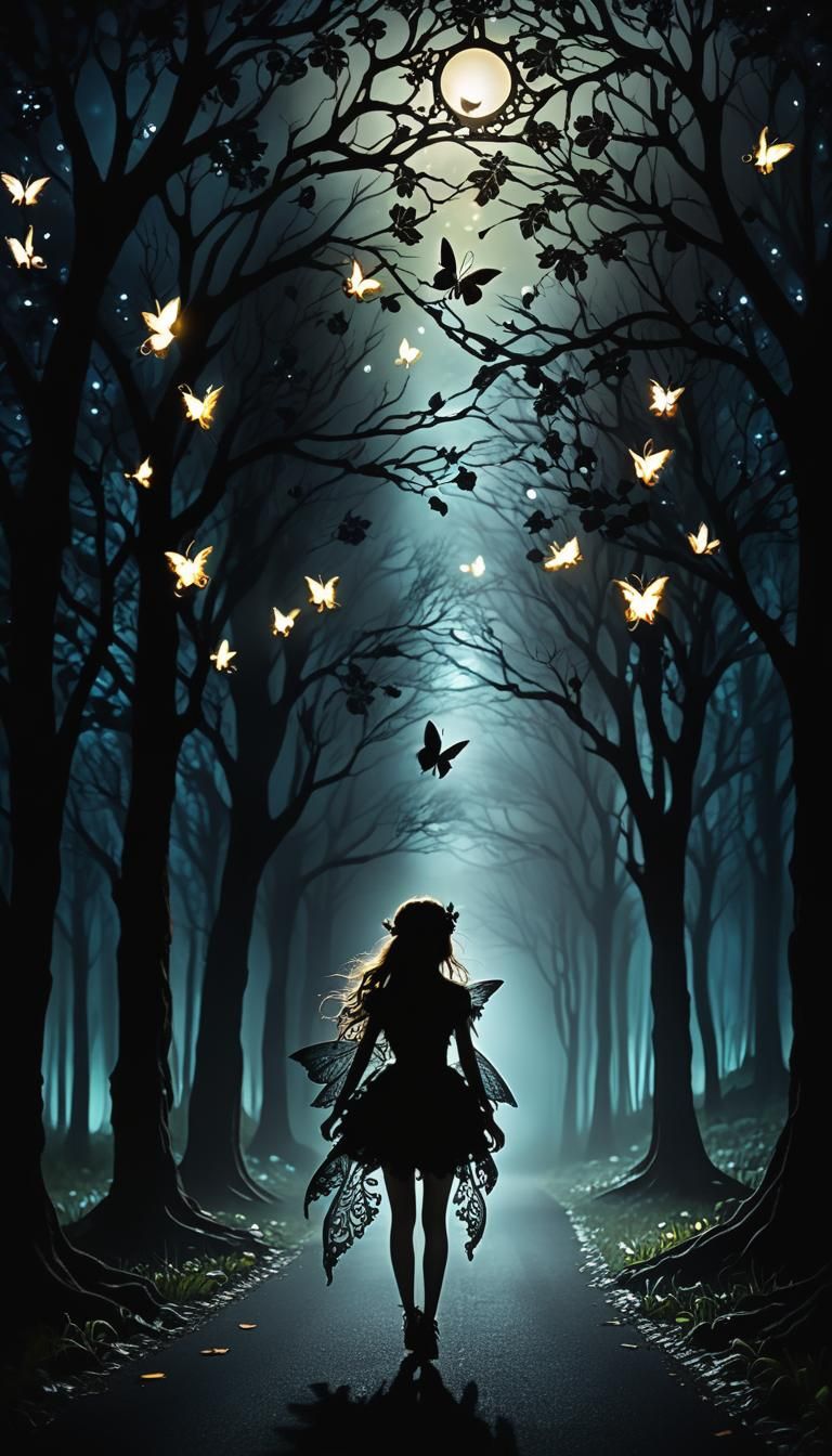 Stunning Fairy of Despair in Alcohol Ink Style