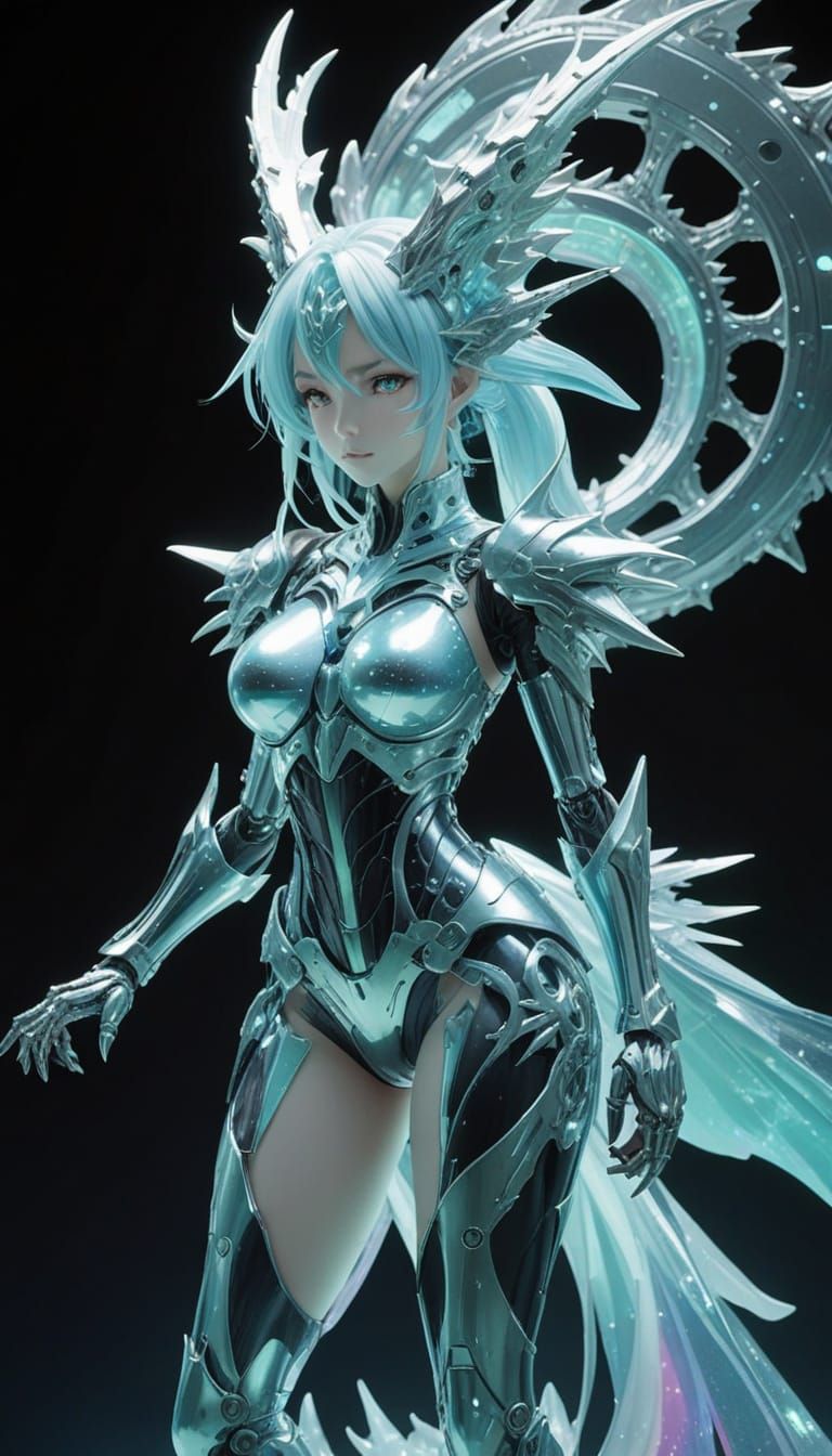 Cyberpunk Dragon Girl in Vibrant Outer Space