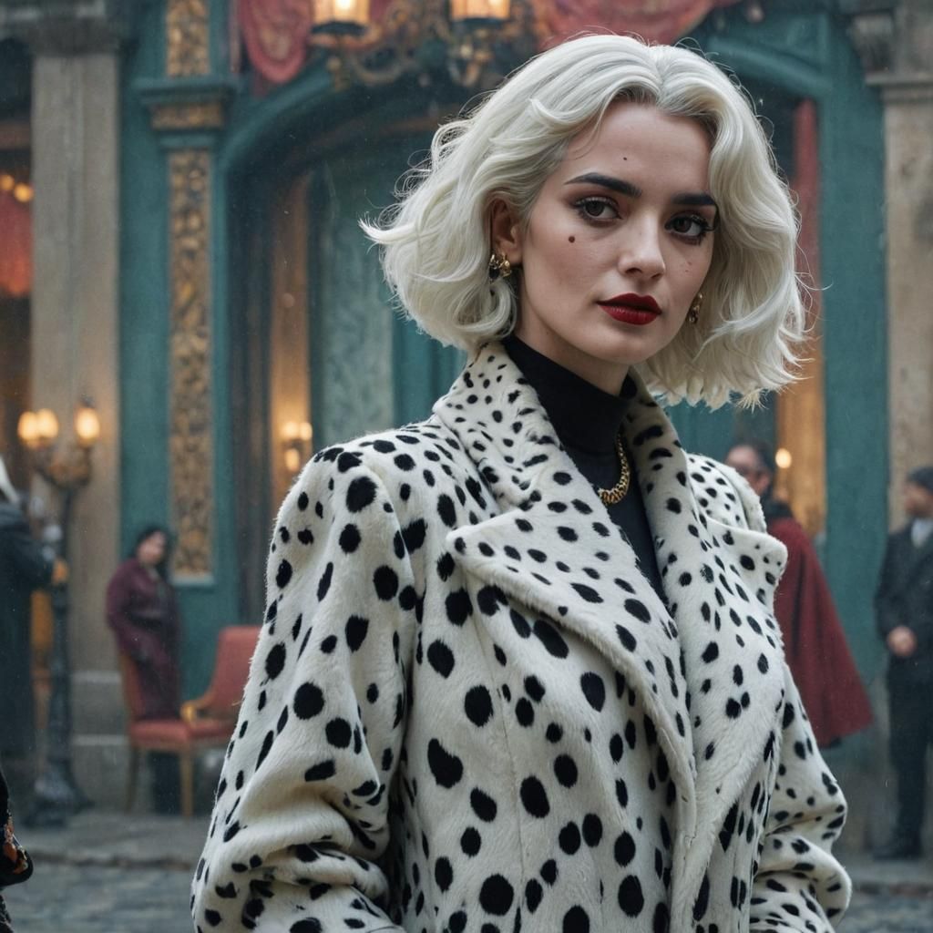 Cruella De Vil Portrait in Oil Painting Style