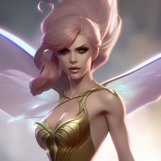 Tinkerbell as Evil Villain: Hyperdetailed Portrait