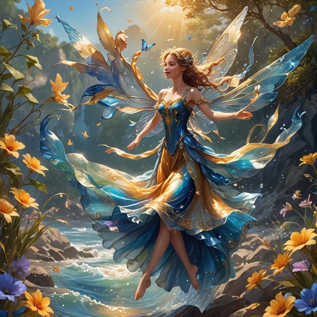 Joyful Summer Fairy Dances in Sunlight