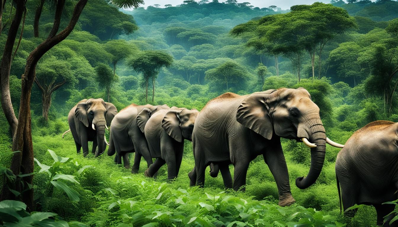 Elephants Working in Jungle: A Majestic Herd