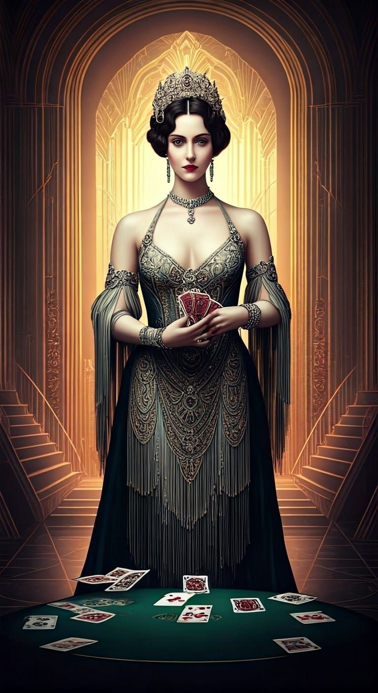 Aristocrat in Cyberpunk Penthouse, Art Deco Style