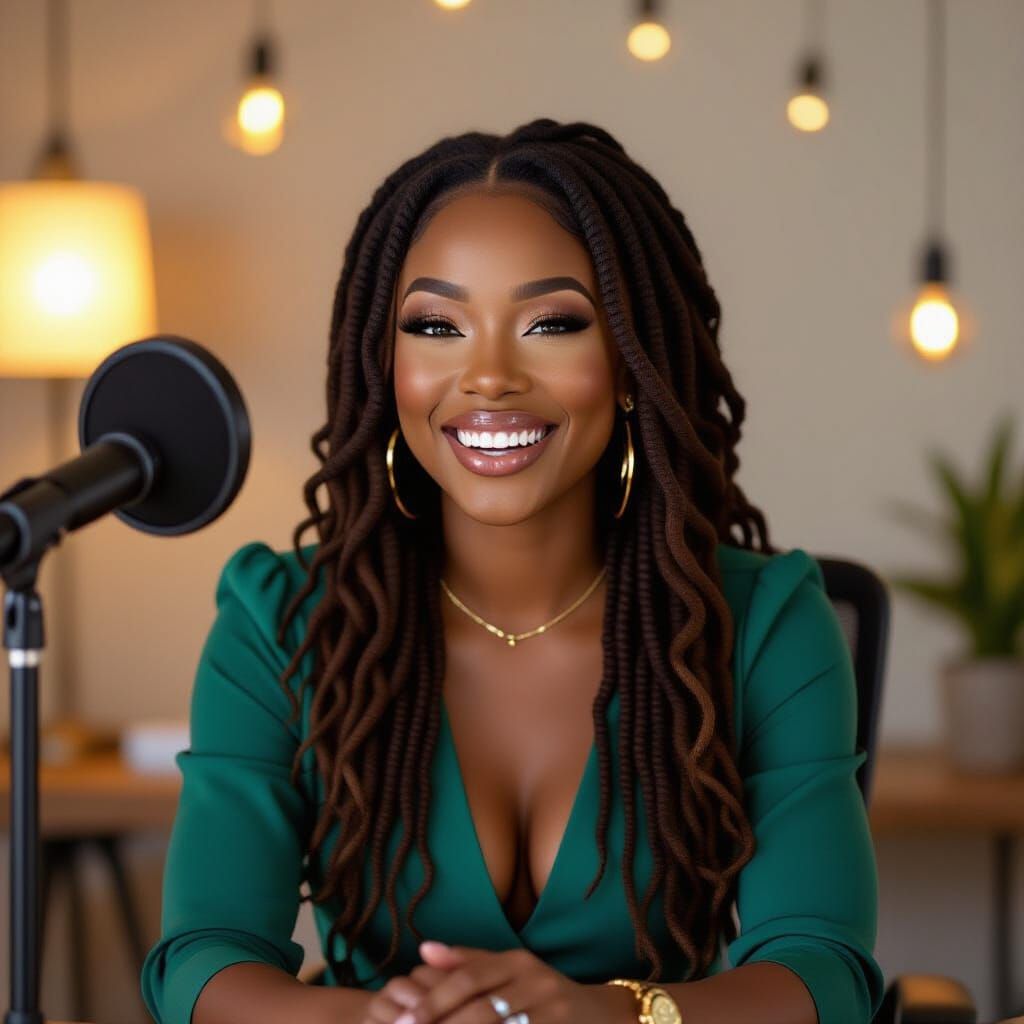 Kaelani Tate: Professional Black Woman Laughing in Studio