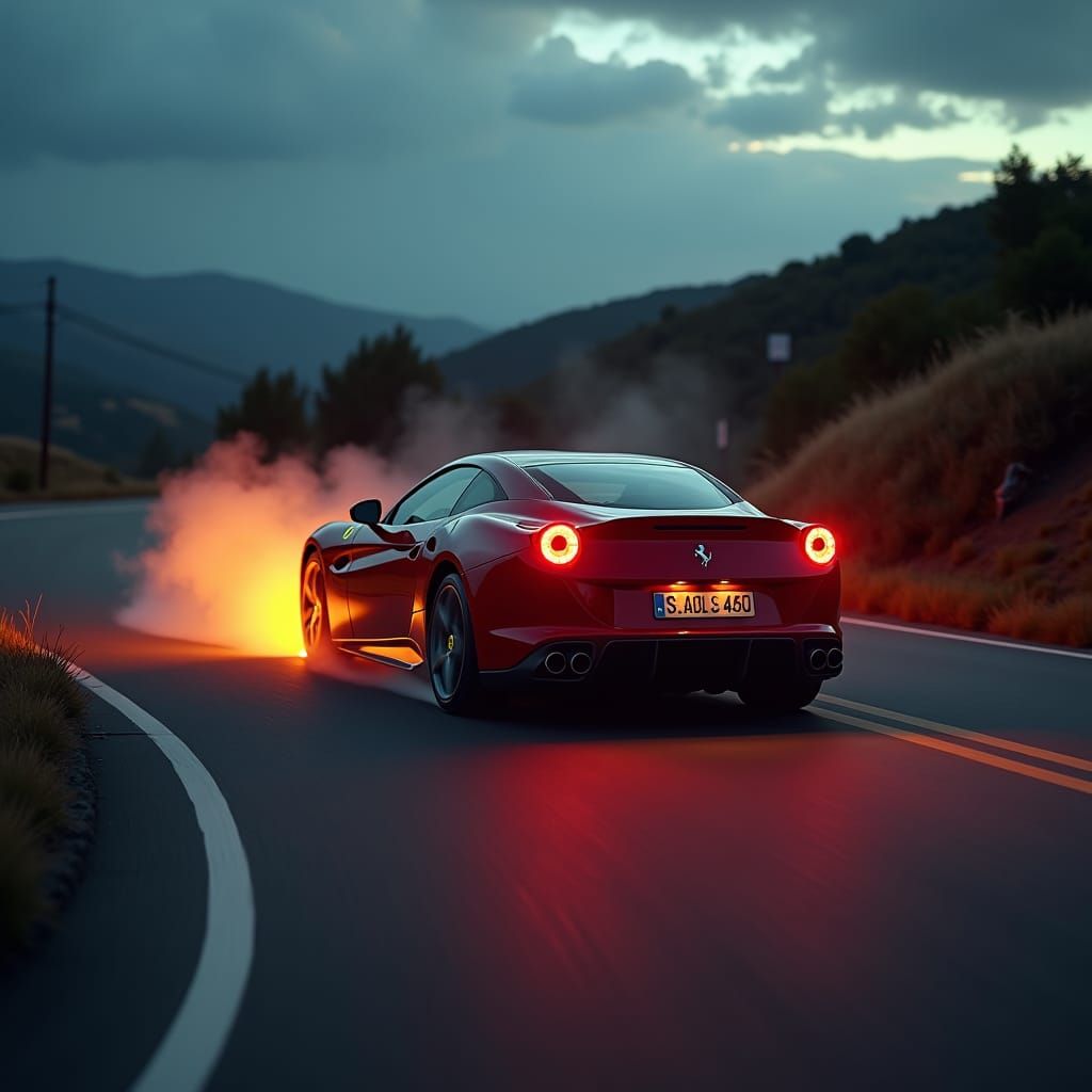 Ferrari California Drifting with Burning Tires in Cinematic ...