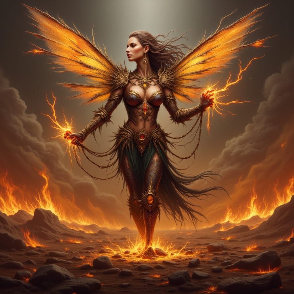 Chaos Pixie on Battlefield in High Color Stone Art