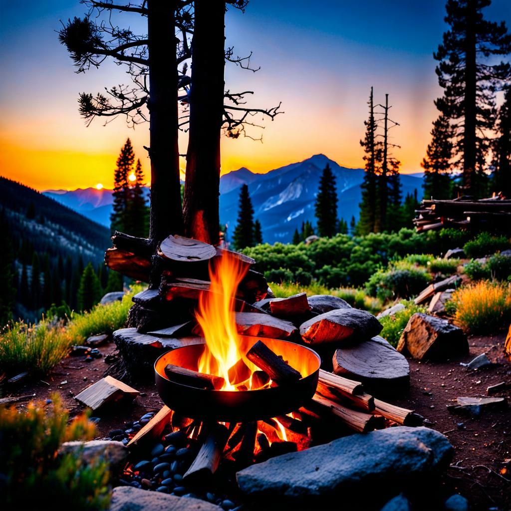 Colorado Mountain Campout in Australian Tonalism Style