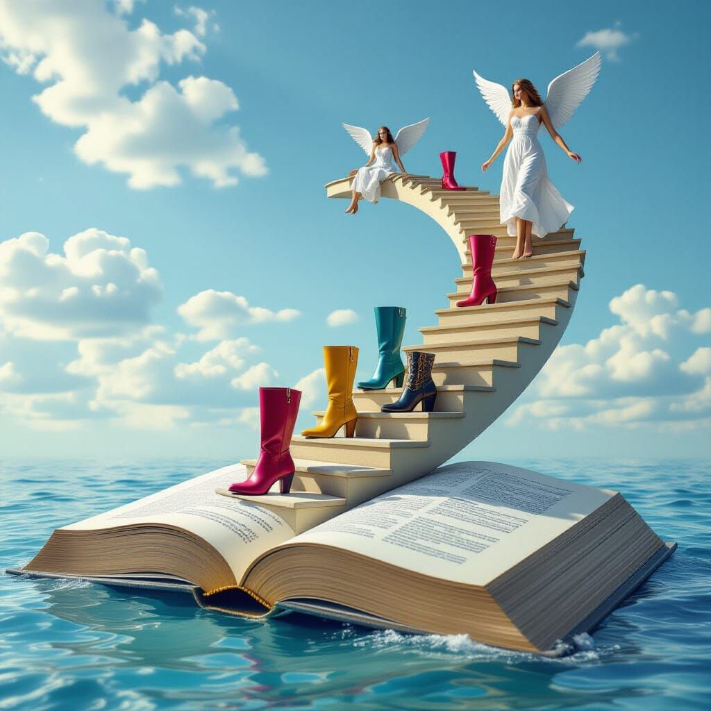 Fantastic Book with Fashion Boots and Angels