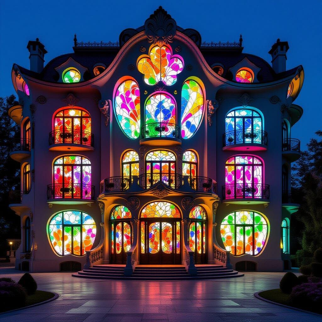Art Nouveau Gelatin Palace with Gummy Bear Stained Glass