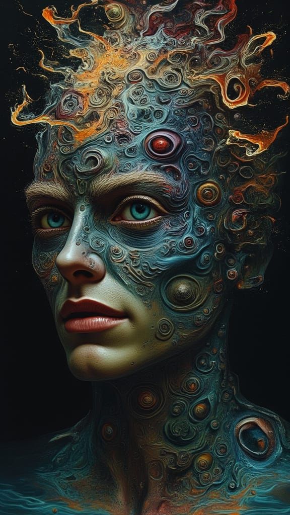 Mindscape of Emotions: Faces of Thought in Digital Art