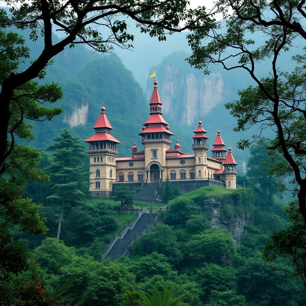 Majestic Kingdom in Lush Forest