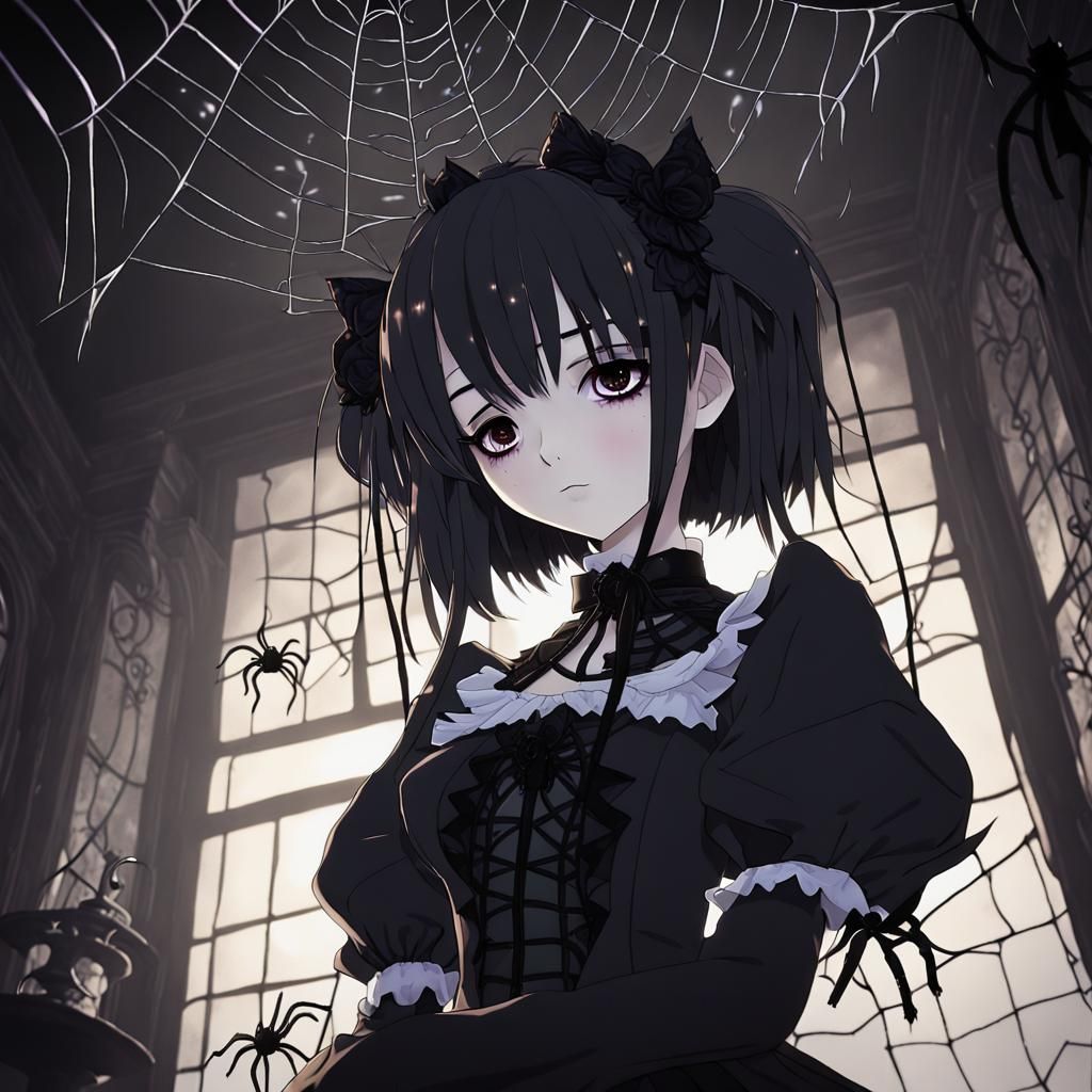 Halloween Anime Girl in Gothic Shonen Style
