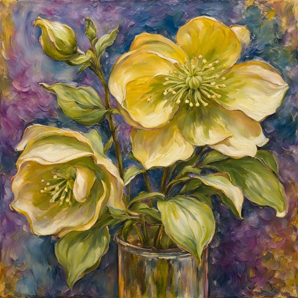 Hellebores in a glass