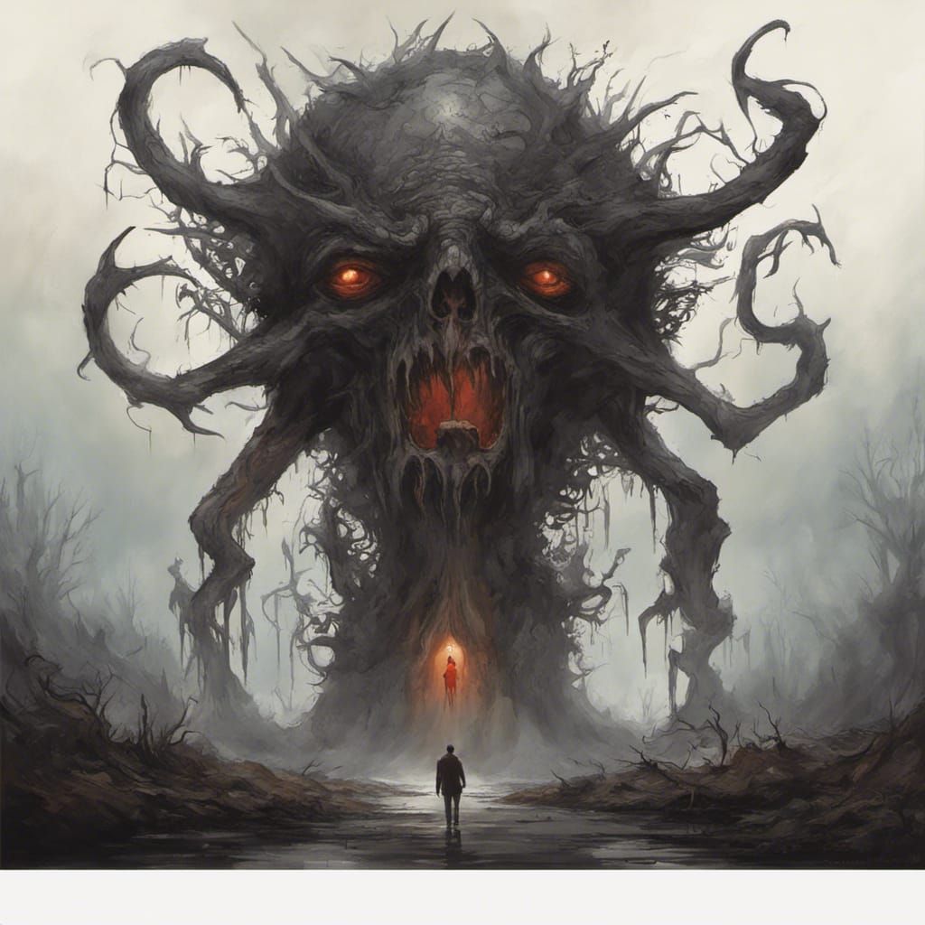 Gothic Tree of Life in Tim Burton Style