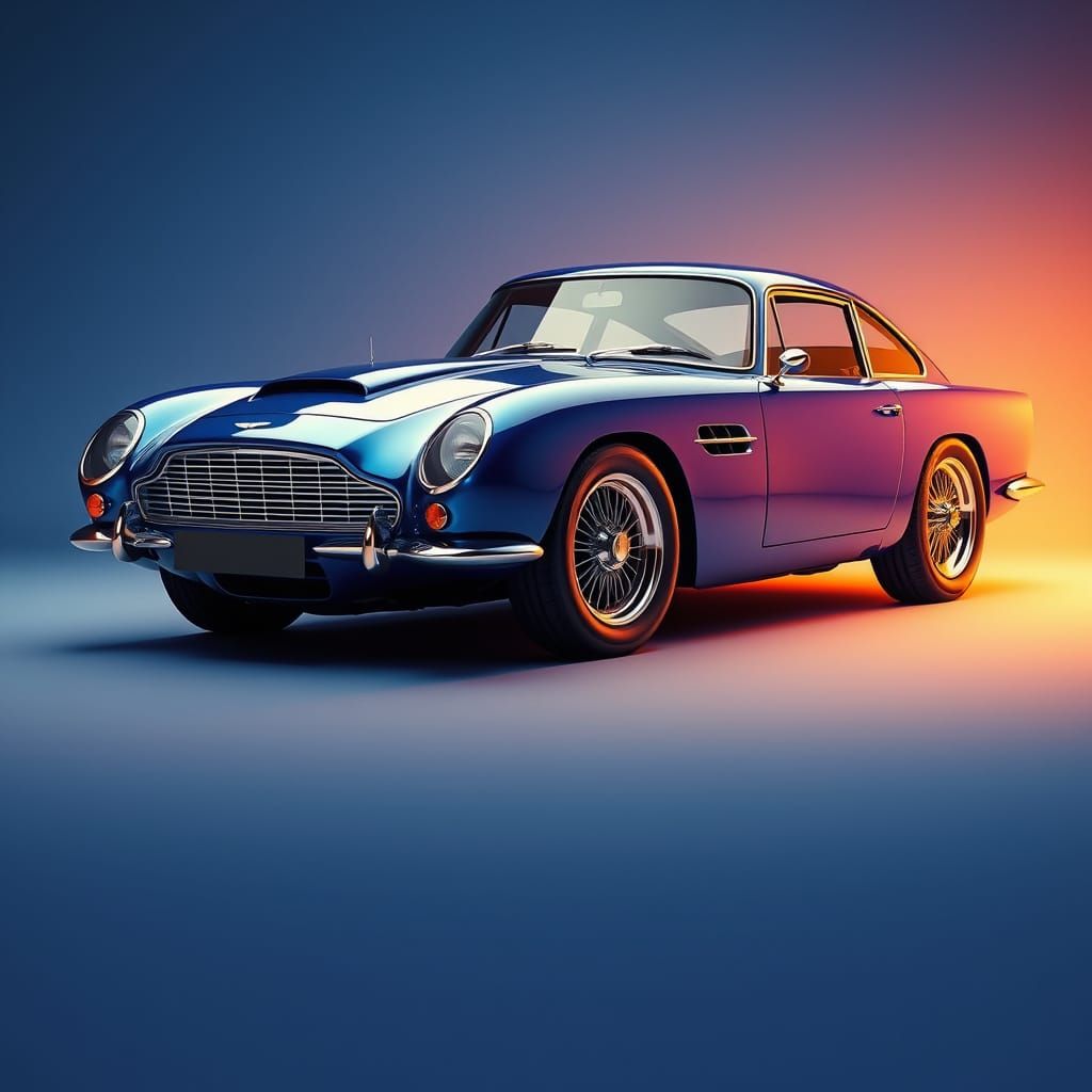 Elegant Aston Martin DB5 in Royal Blue with Platinum Chrome ...