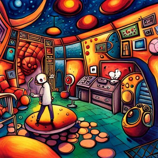 Psychedelic Landscape in Anime Art Style