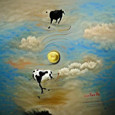 Cow Jumping Over the Moon: Detailed Painting