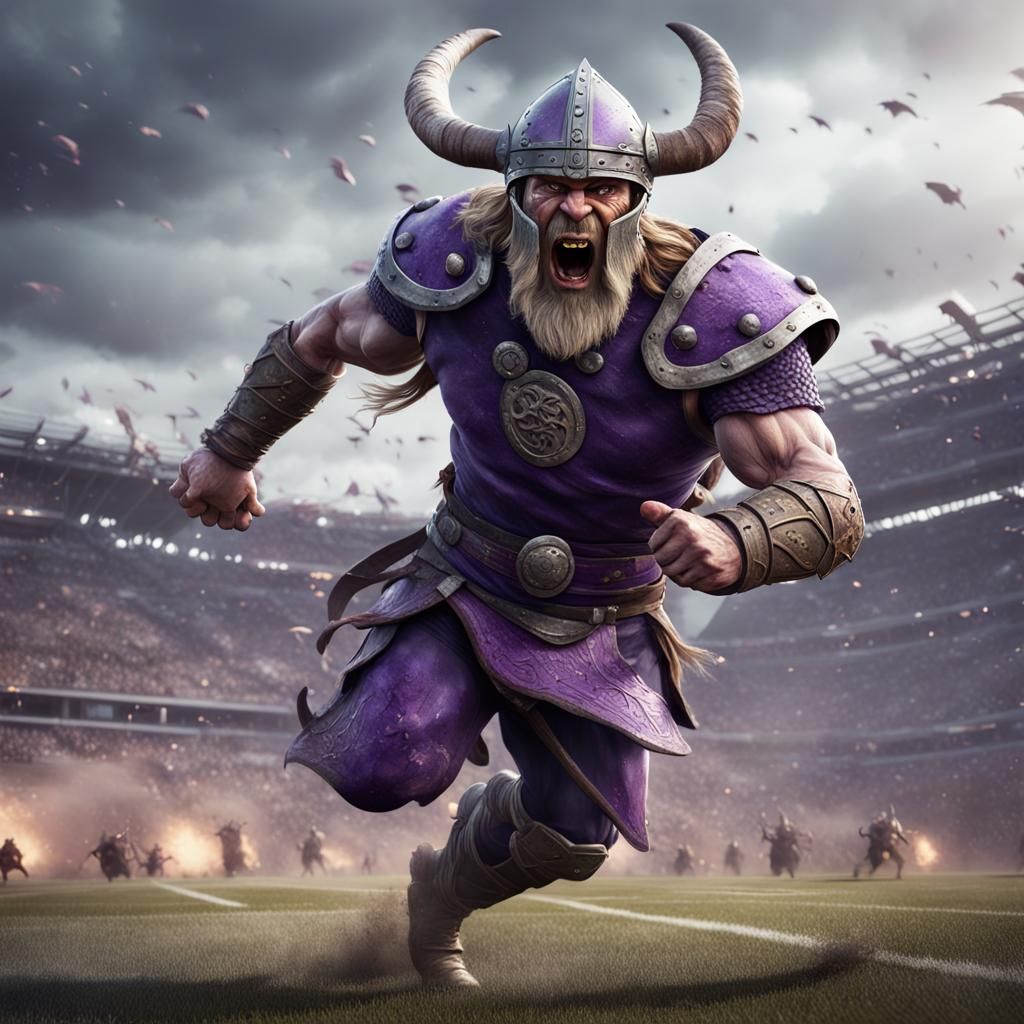 Furious Viking Warrior on the Field, Digital Art