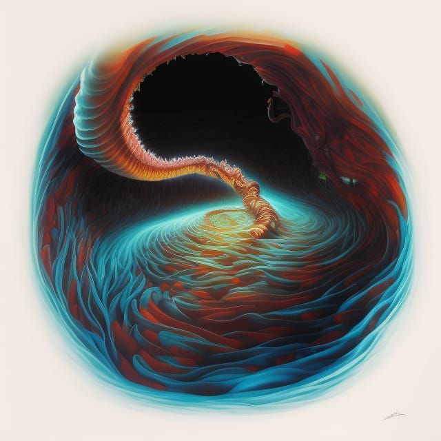 Biomorphic Fisheye Spiral in a Maximalist Style