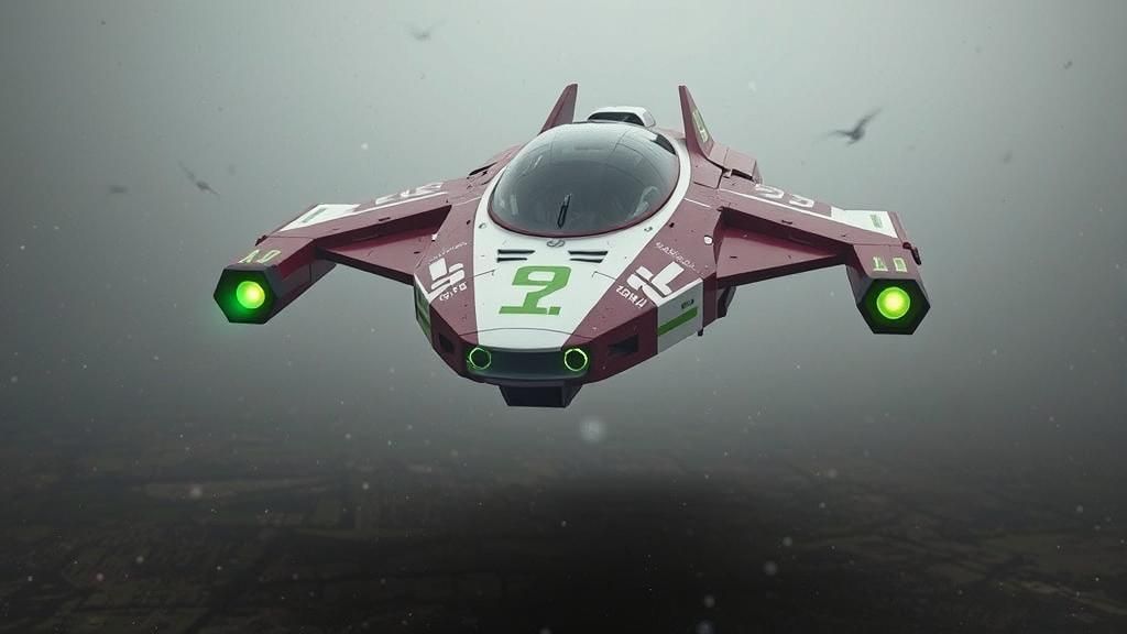 Futuristic Hover-Speeder with Japanese Tech Decals