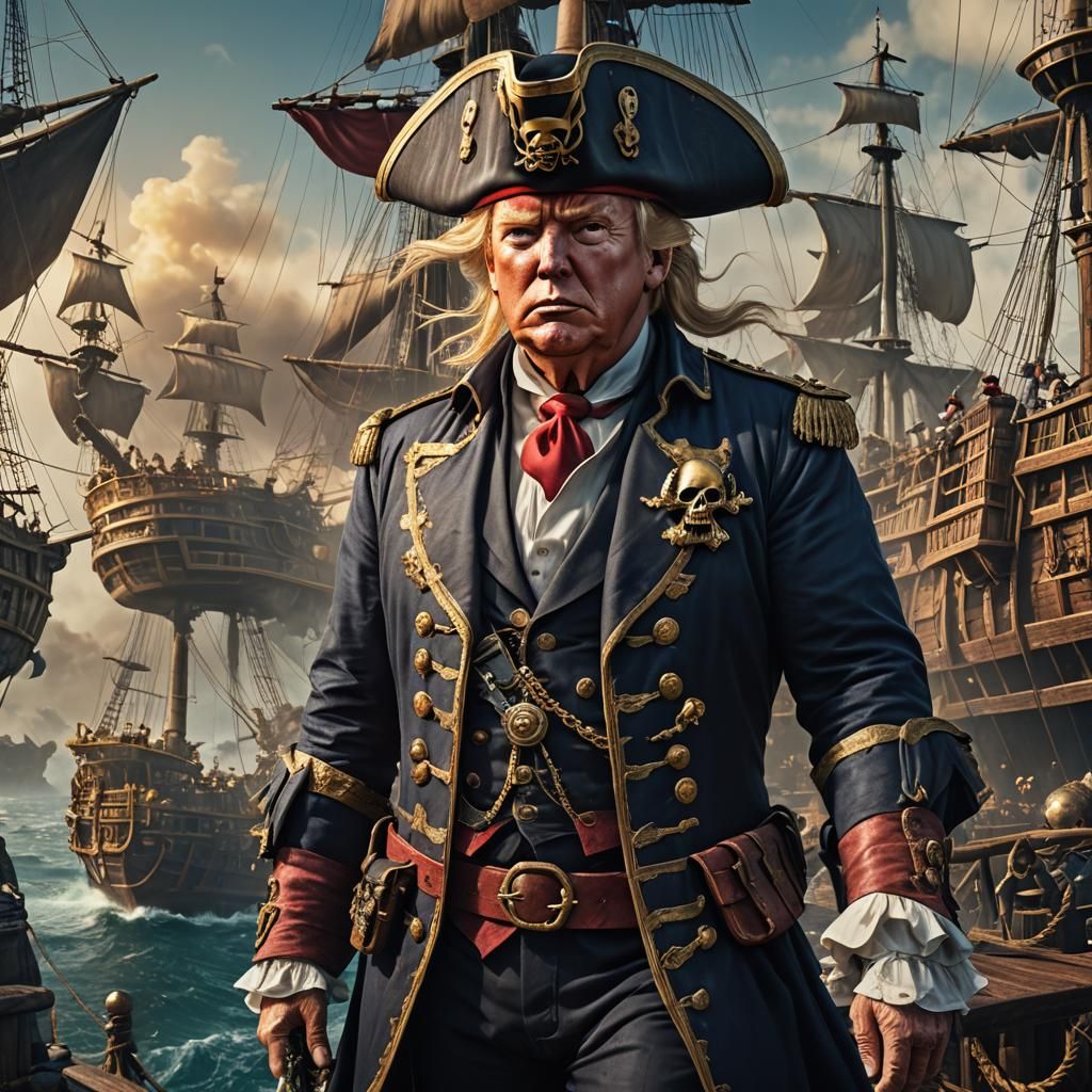 Donald Trump as Pirate Captain: Fantasy Concept Art
