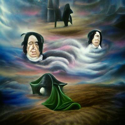 Brooding Portrait in Surreal Oil Painting Style