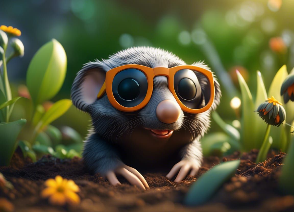 Baby mole can see for the first time