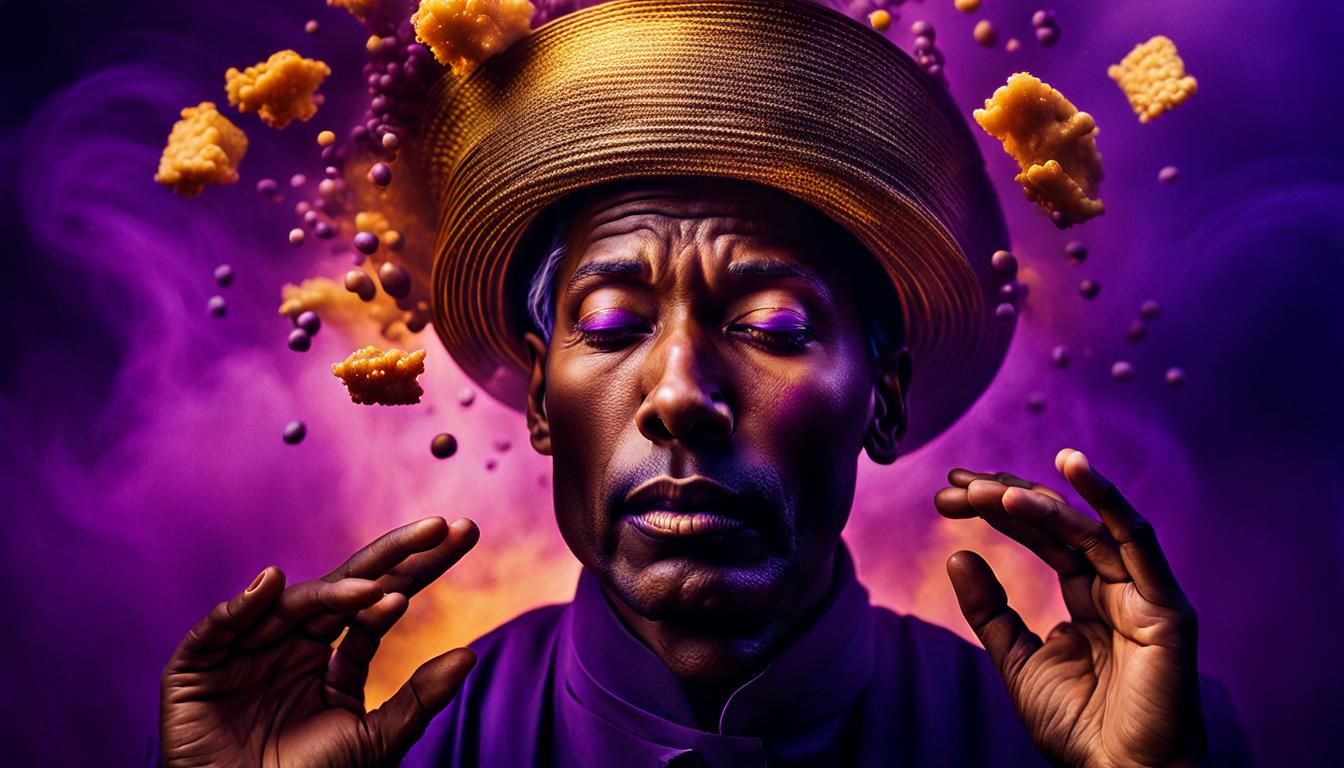 Surreal Street Food Portrait in Dreamlike Style