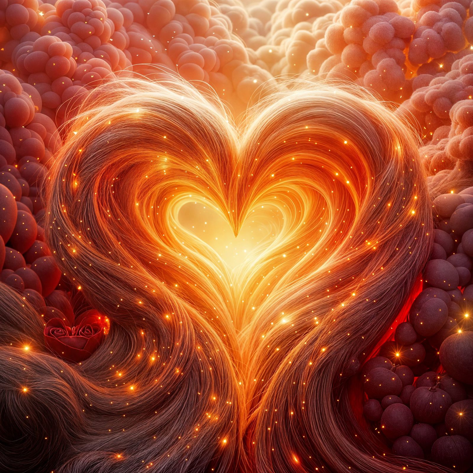 Abstract Heart Symbol in Vibrant Colors