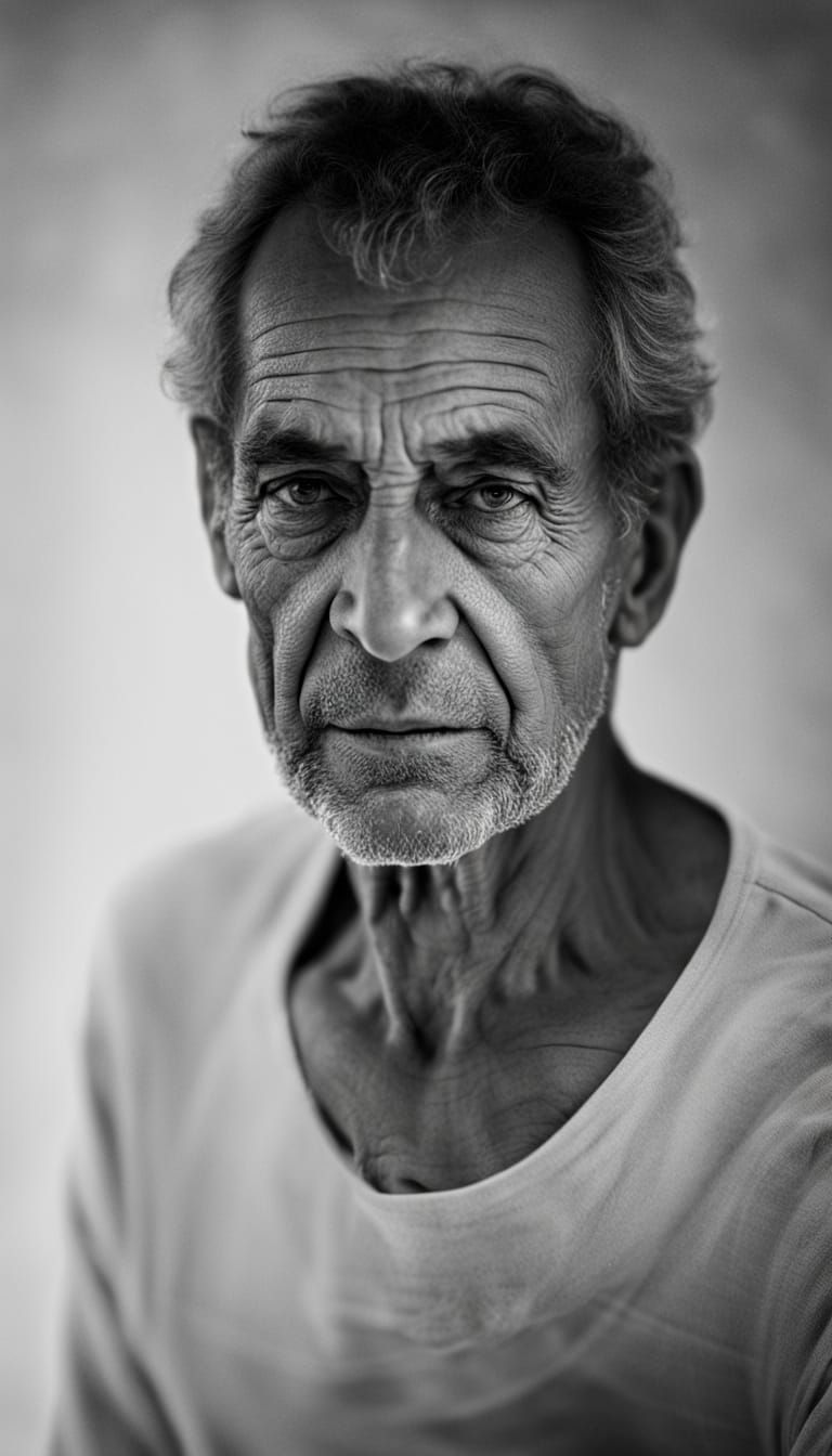 Aged Person's Turbulent Life Story Revealed in Minimalist Bl...