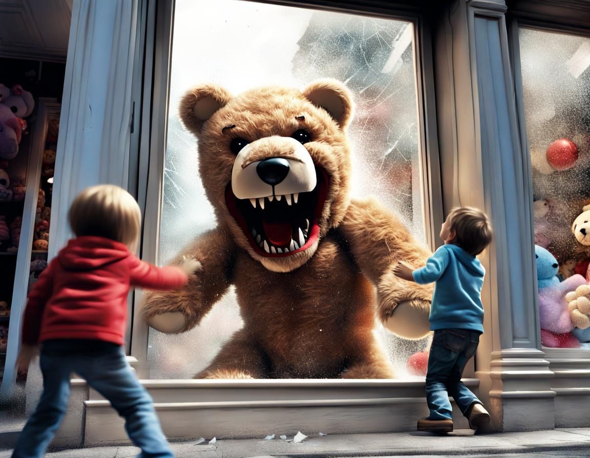 Teddy Bear Monster Breaks Out of Toy Store