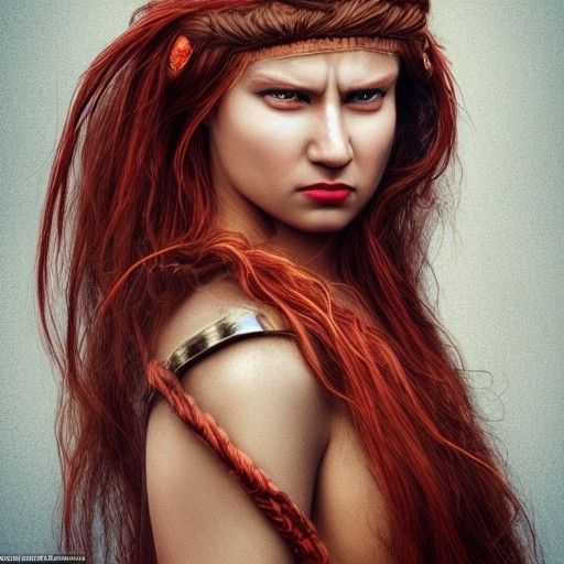 Portrait of a Red-Haired Barbarian Woman