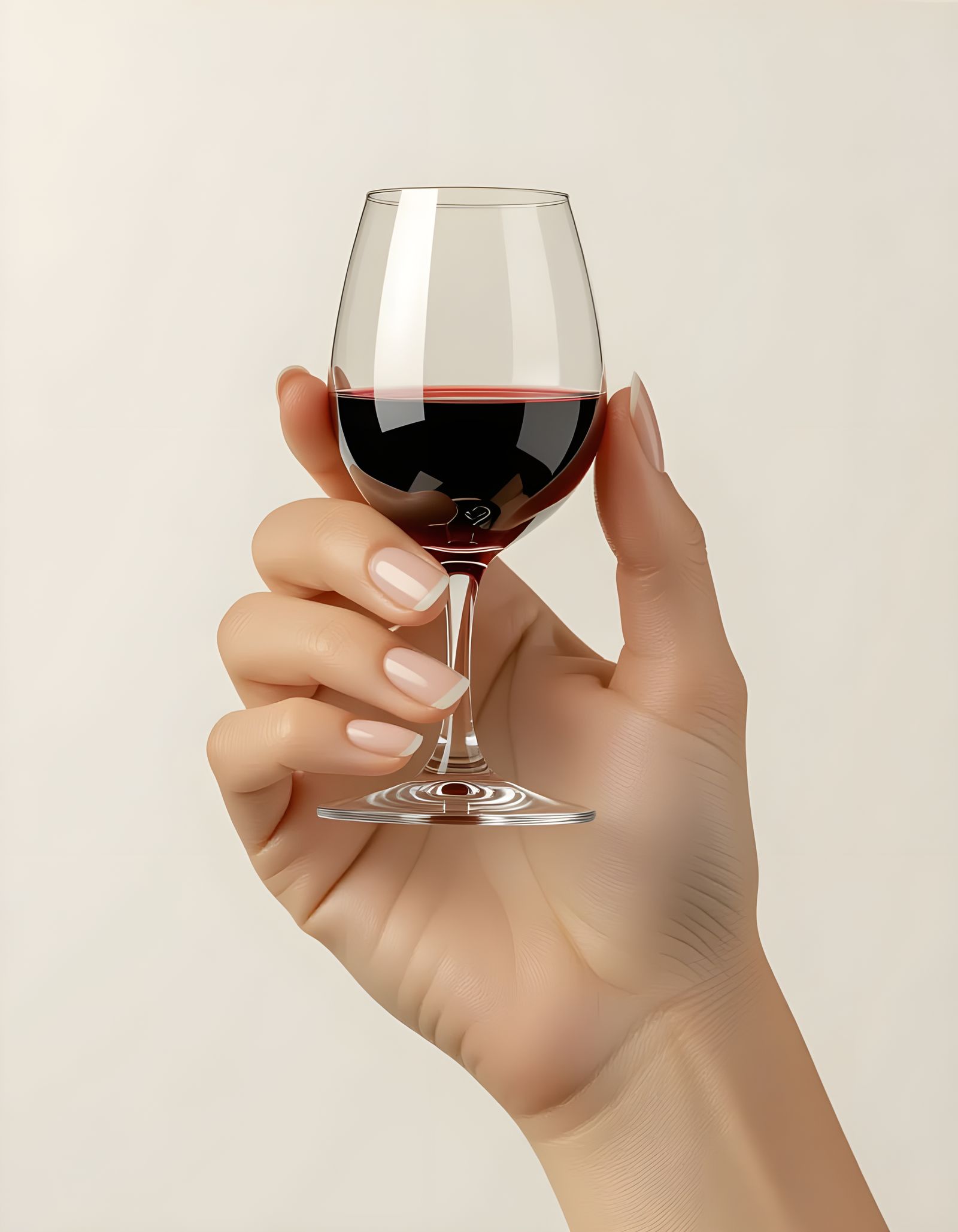 Detailed Miniature Wine Bottle in Hand