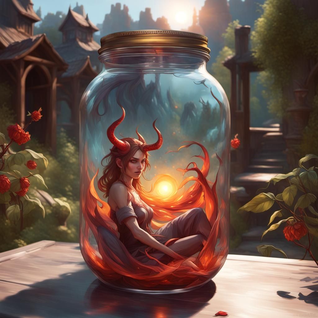 Devil captive in a jar
