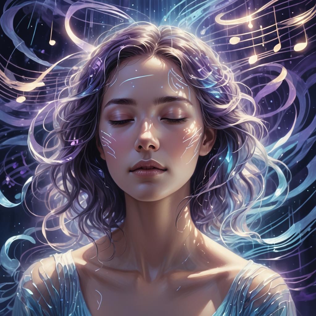 Ethereal Serenity: Soul Frequencies in Vibrant Musical Waves